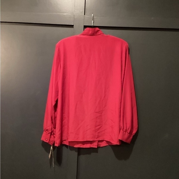 Pendleton classic chiffon style pleated maroonlong sleeve button down blouse 14 - Picture 16 of 16